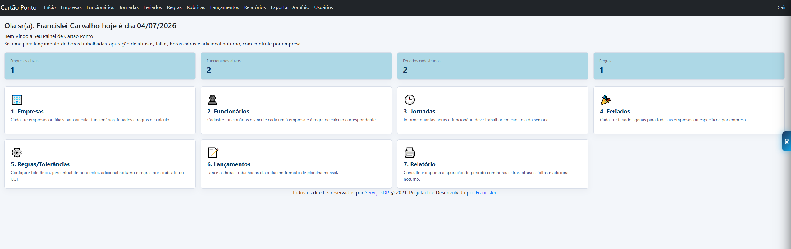 Sistema de Controle de Ponto